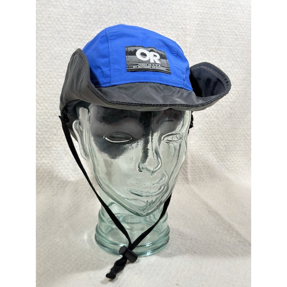 Outdoor Research Sun Hat USA Made Mens M Blue Black Safari Hiking Cap
